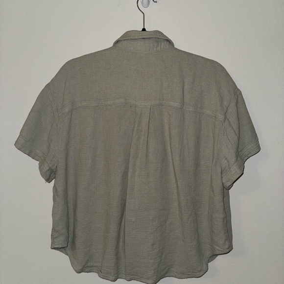 Madewell Breezewoven Beachside Shirttail Top in Ashen Sage in Size Large - Picture 4 of 5